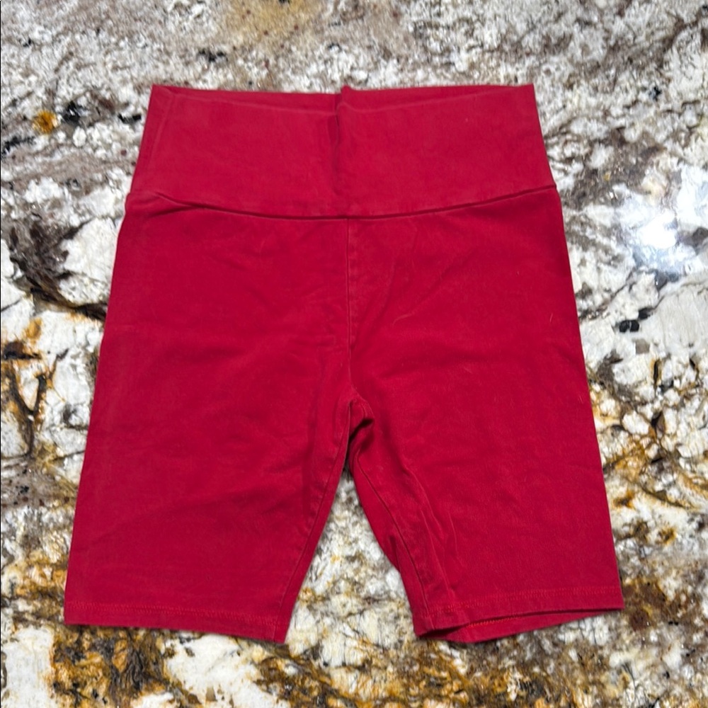 Red High-Waisted Shorts